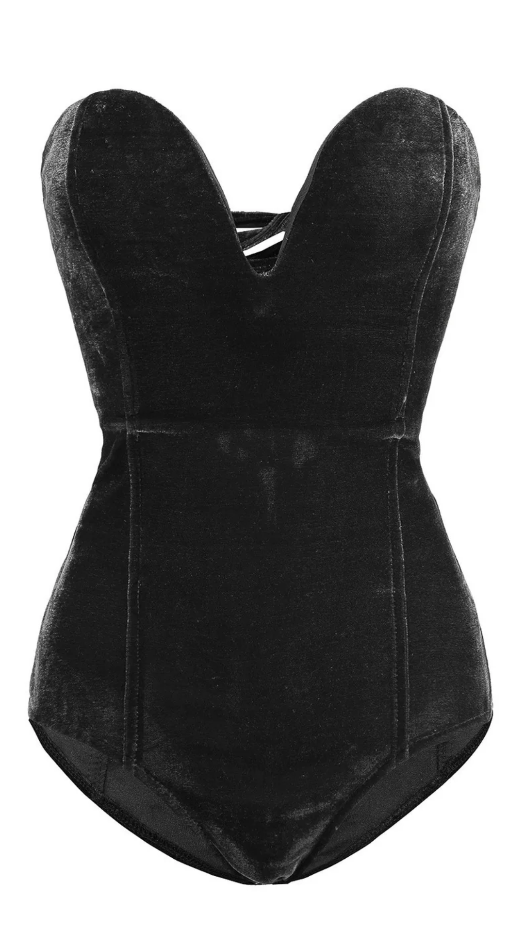Veloura – Trägerloser Samt-Overall